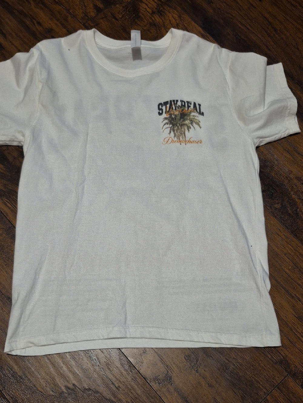 Stay Real White Men Graphic Tee by Unknown Brand
